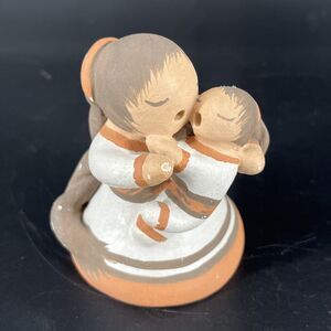 Storyteller Mother & Child Clay Figure By Artist Mona Teller Isleta New Mexico